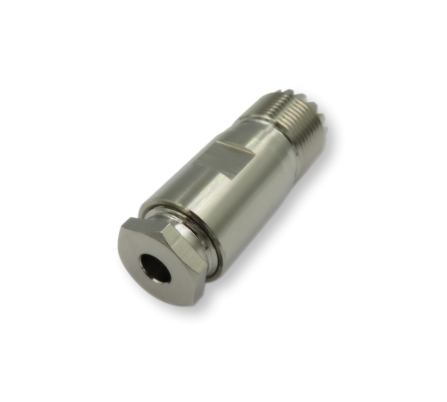 ВЧ разьём UHF(female) SO239 прижимной на кабель RG-58