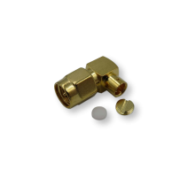 ВЧ разъём SMA(male) угловой под пайку на кабель RG-402